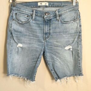 Madewell Denim 9” Women’s Distressed Shorts 31